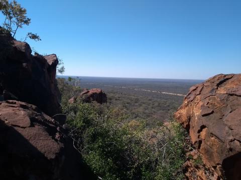 Aussicht von der Terasse der Plateau Lodge